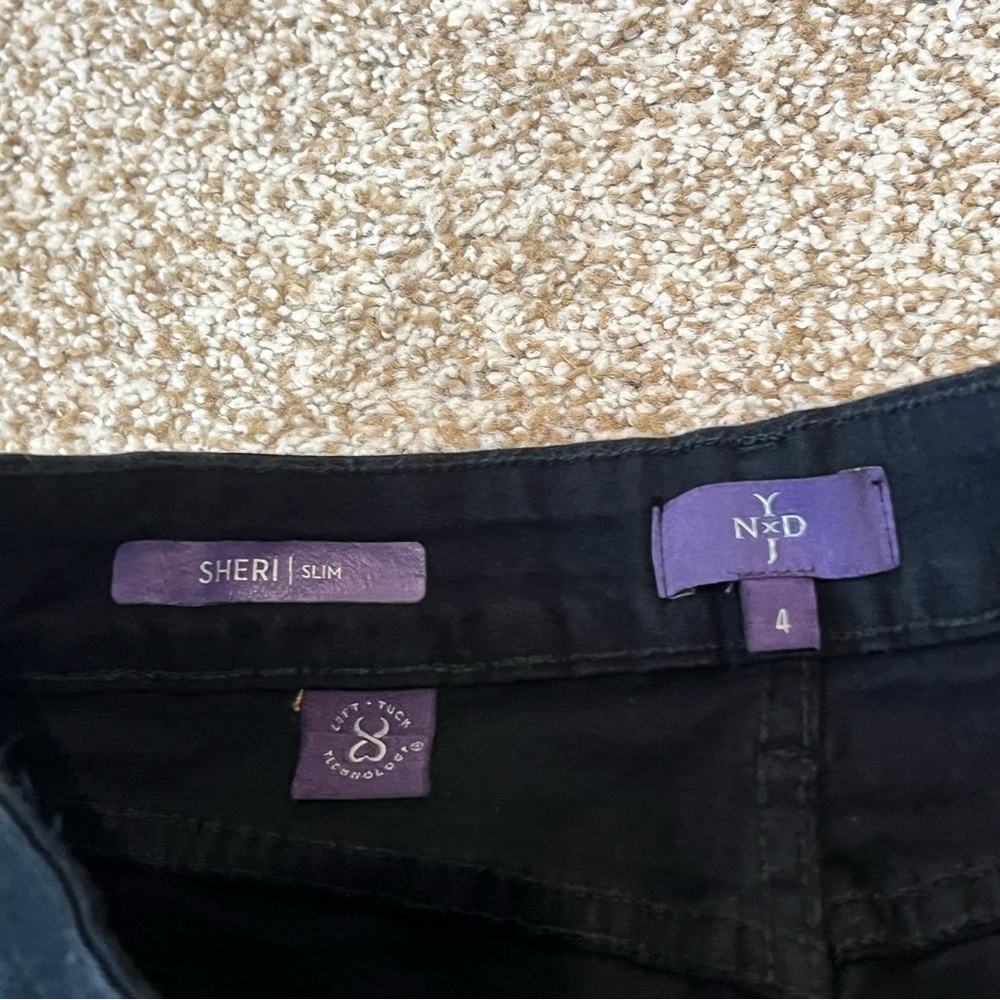 NYDJ Sheri Slim Ankle Jeans Black Denim Mid Rise Stretch Size 4 - Picture 5 of 11
